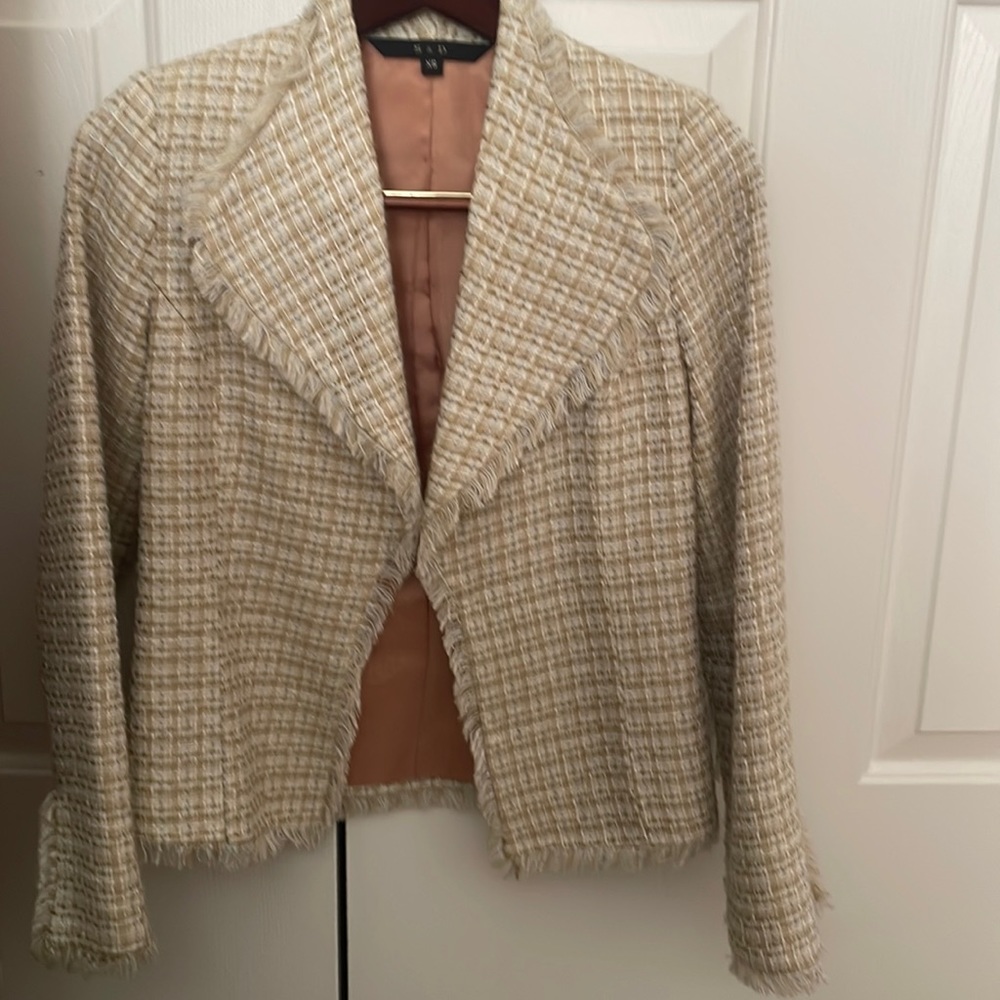 Womens size XS blazer with short fringe edge
